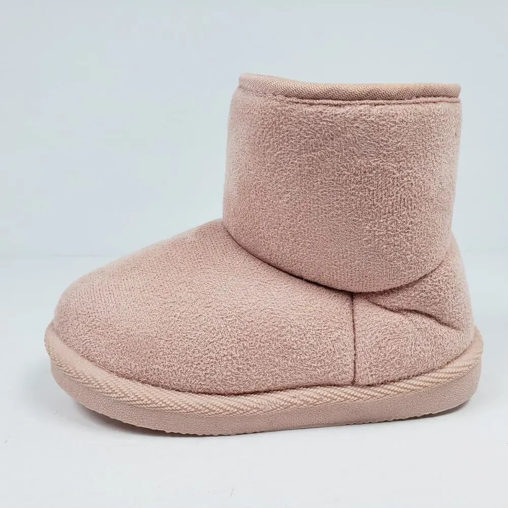 First Steps By Stepping Stones Toddler Girls Size 8 Pink Faux Fur Pull On Boots